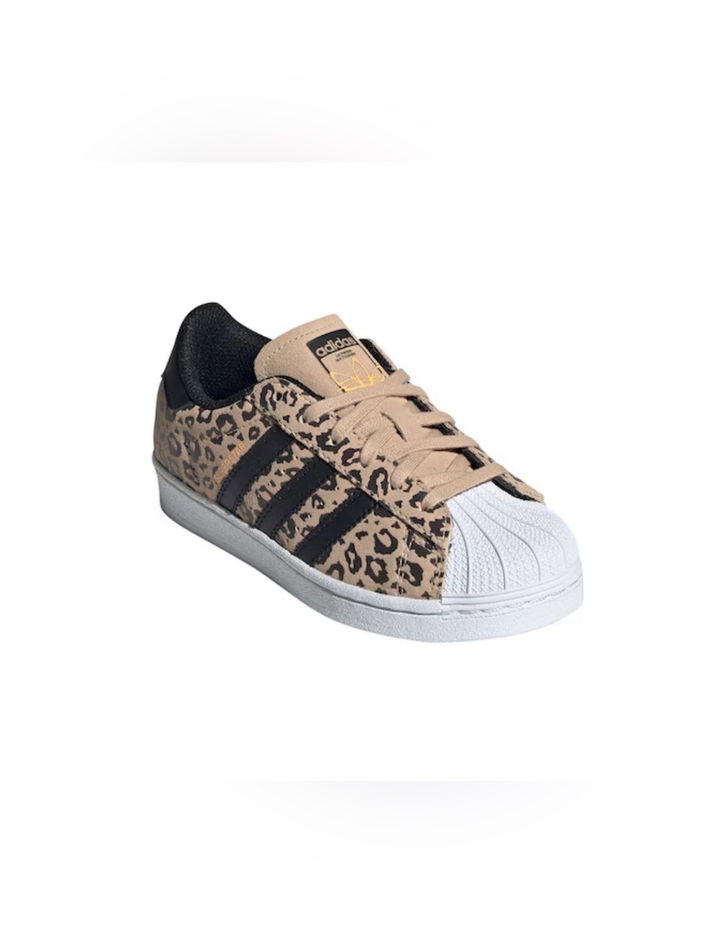 Adidas Girls Leopard Print Superstar Sneakers Size 2.5 Grade School Kids Shoes